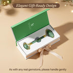 Jade Roller for Face - Smoothes Fine Lines & Wrinkles, Stocking Stuffers for Women, Massager Skin Care Tools with Small Eye Roller for Puffy Eyes, De-Puffing & Firming Facial Tool, Self Care Gifts
