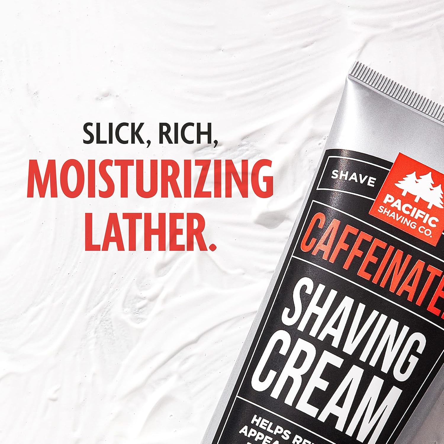 Caffeinated Shaving Cream - Shea Butter + Spearmint Antioxidant Shaving Cream with Caffeine - Clean Formula for a Hydrating, Redness Reducing + Irritation-Free Shave (7 Oz)