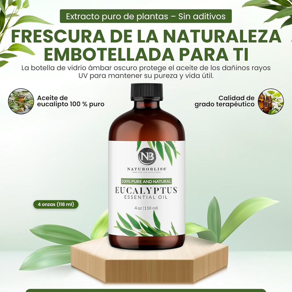100% Pure Natural Undiluted Eucalyptus Essential Oil (4Oz) Premium Therapeutic Grade Aromatherapy